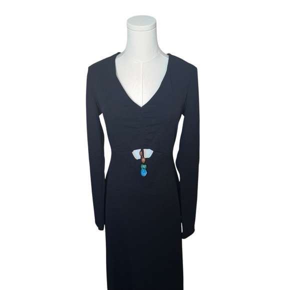 The Wolf Gang - NWT Samara Dress Black Maxi Chic Black Long Sleeve Dress Sz S - Picture 5 of 10